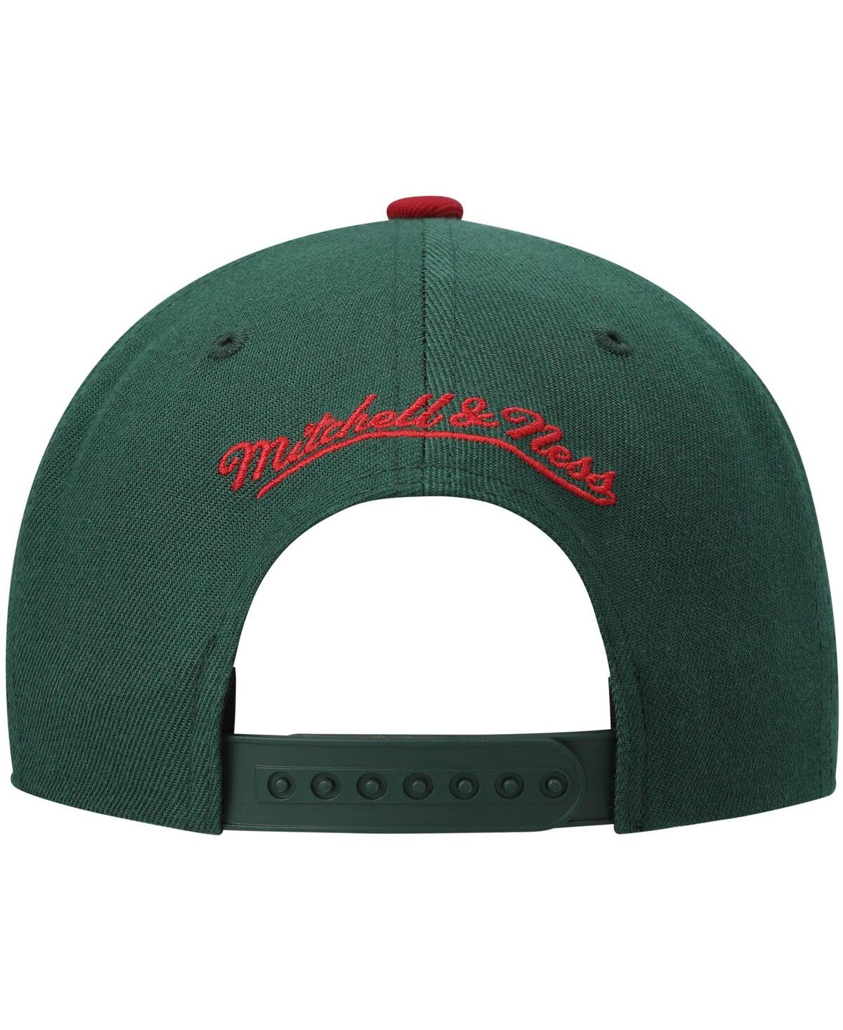 Shop Mitchell & Ness Men's  Green, Red Seattle Supersonics Hardwood Classics Team Two-tone 2.0 Snapback Ha In Green,red