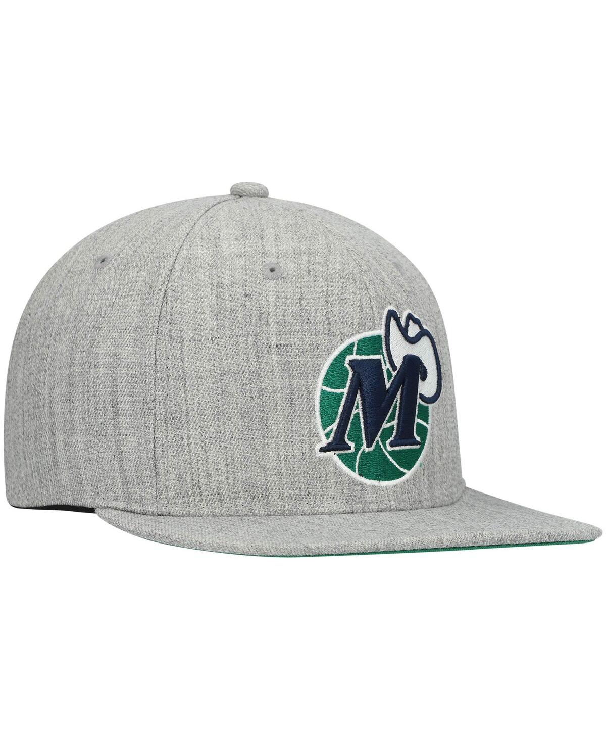 Mitchell & Ness Men's  Heathered Gray Dallas Mavericks Hardwood Classics Team 2.0 Snapback Hat In Heathered Gray