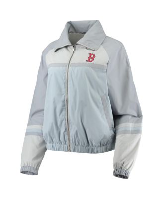 Women's Navy Boston Red Sox Colorblock Track Raglan Full-Zip Jacket