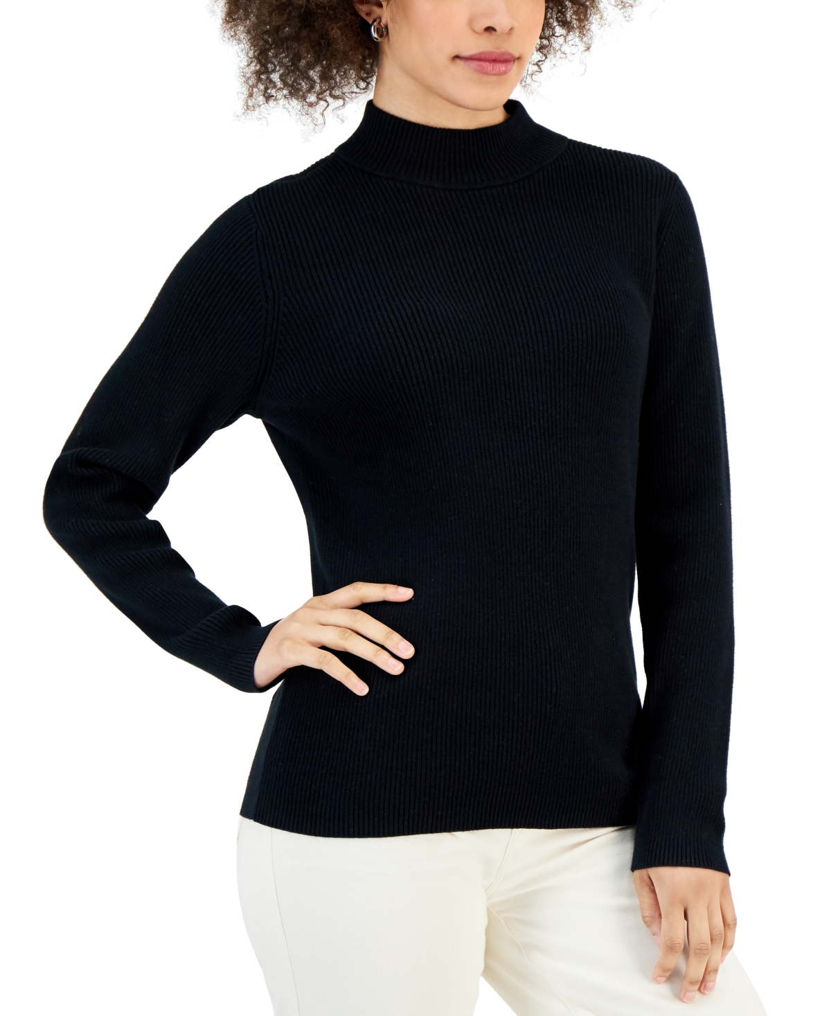 Karen Scott Women s Mock Neck Sweater Created for Macy s Smart Closet