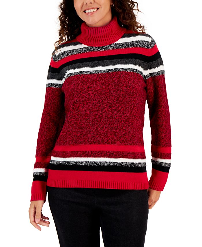 Striped outlet cotton turtleneck