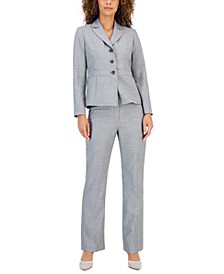 Three-Button Seamed Jacket & Kate Pants, Regular and Petite Sizes