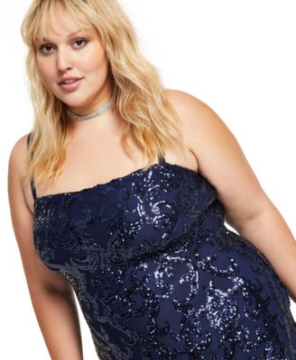 B Darlin Trendy Plus Size Sequined Bodycon Dress - Macy's