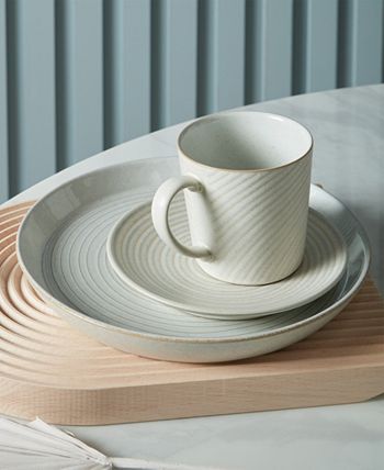 Denby - Impression Cream Set of 4 Spiral Dinner Plates