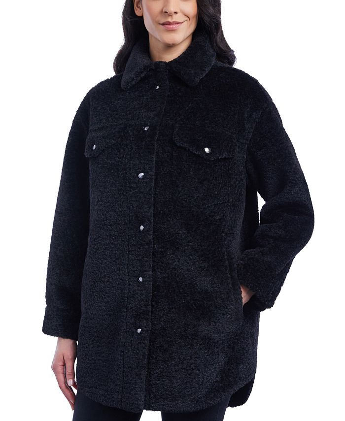 Skylight Juster Frank Worthley Michael Kors Women's Fleece Shacket, Created for Macy's - Macy's