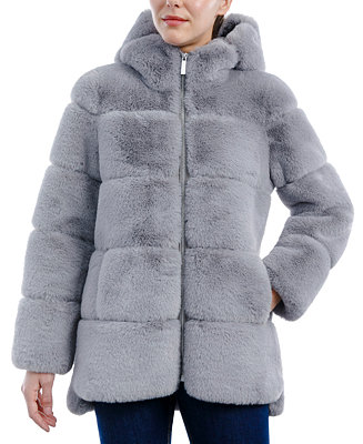 Michael Kors Women's Hooded Faux-Fur Coat & Reviews - Coats & Jackets ...