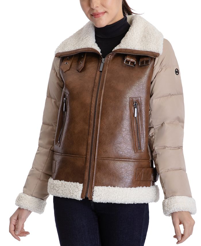 Michael Kors Women's Faux-Shearling Down Puffer Coat & Reviews - Coats &  Jackets - Women - Macy's