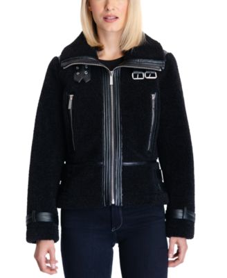 womens fleece moto jacket