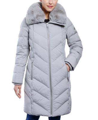 MICHAEL Michael Kors Women s Faux Fur Collar Hooded Down Puffer Coat Macy s