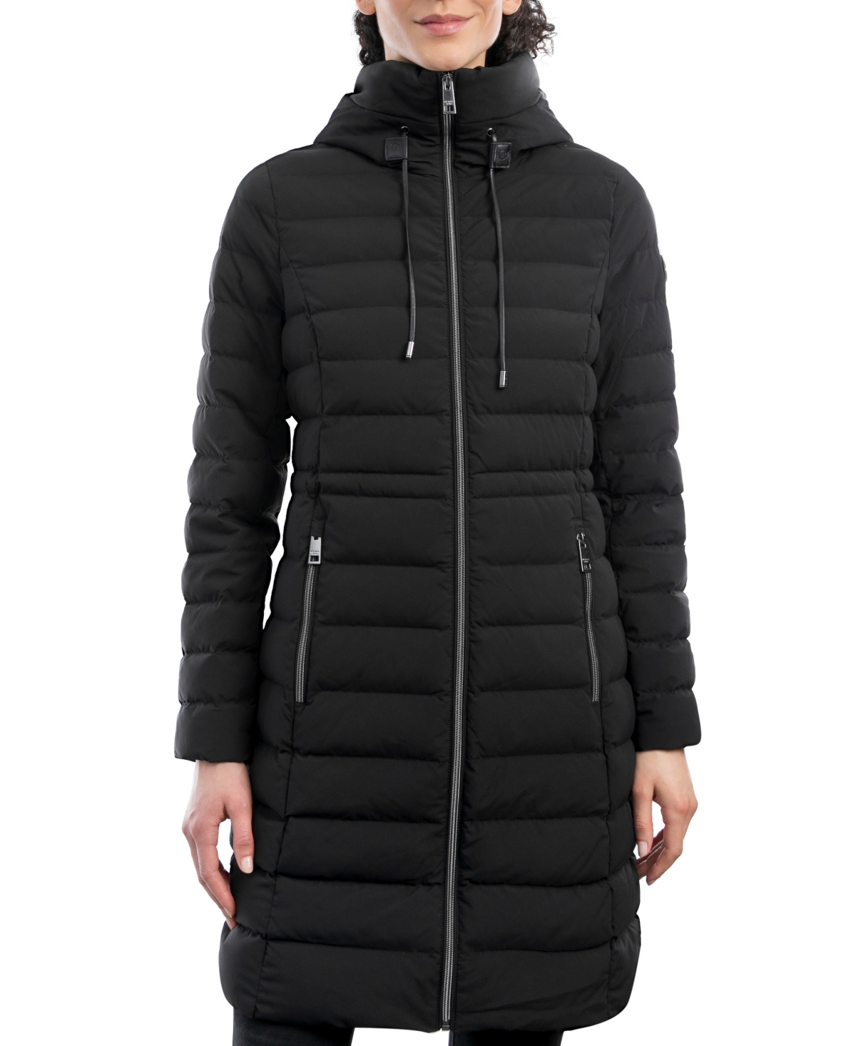 Michael Kors Michael  Women's Anorak Hooded Faux-leather-trim Down Packable Puffer Coat, Created For In Black