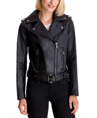 Petite leather moto jacket best sale