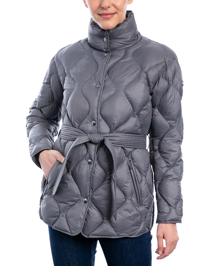 Michael Kors Women's Belted Quilted Coat, Created for Macy's & Reviews -  Coats & Jackets - Women - Macy's