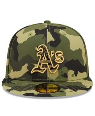 Men's Camo Oakland Athletics 2022 Armed Forces Day On-Field 59Fifty Fitted Hat