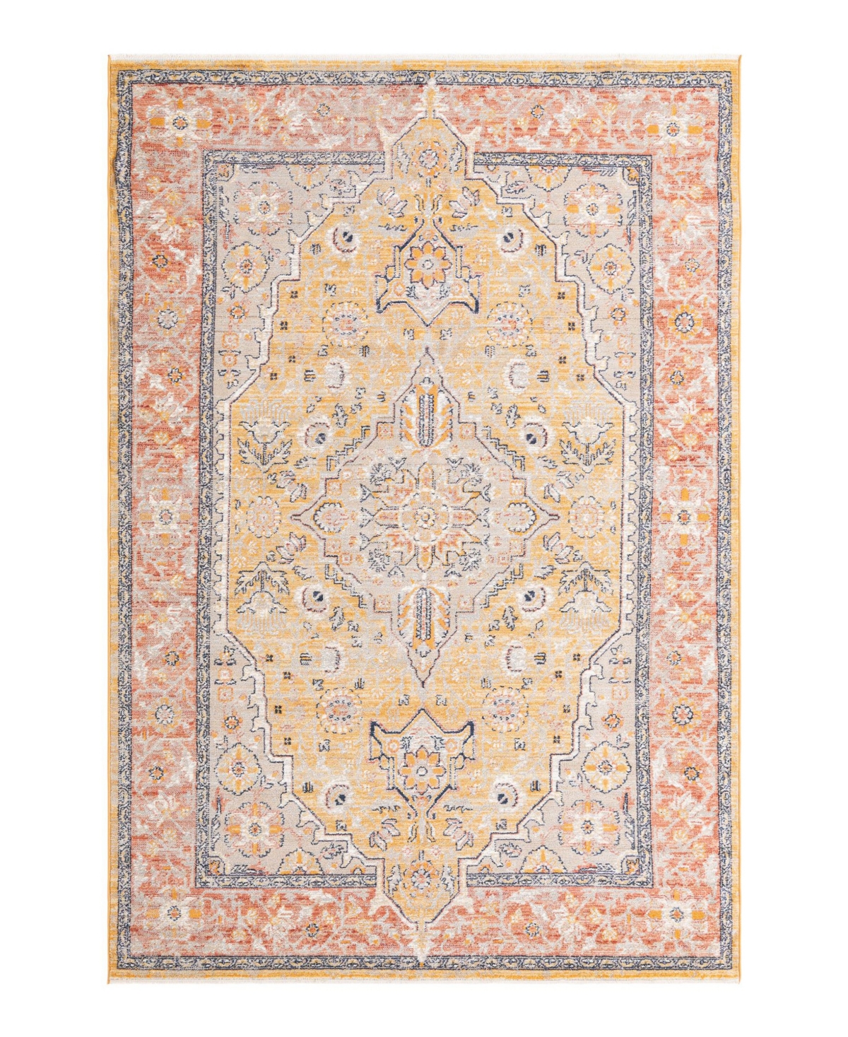 Bayshore Home Dolores Dol01 6' X 9'2" Area Rug In Yellow