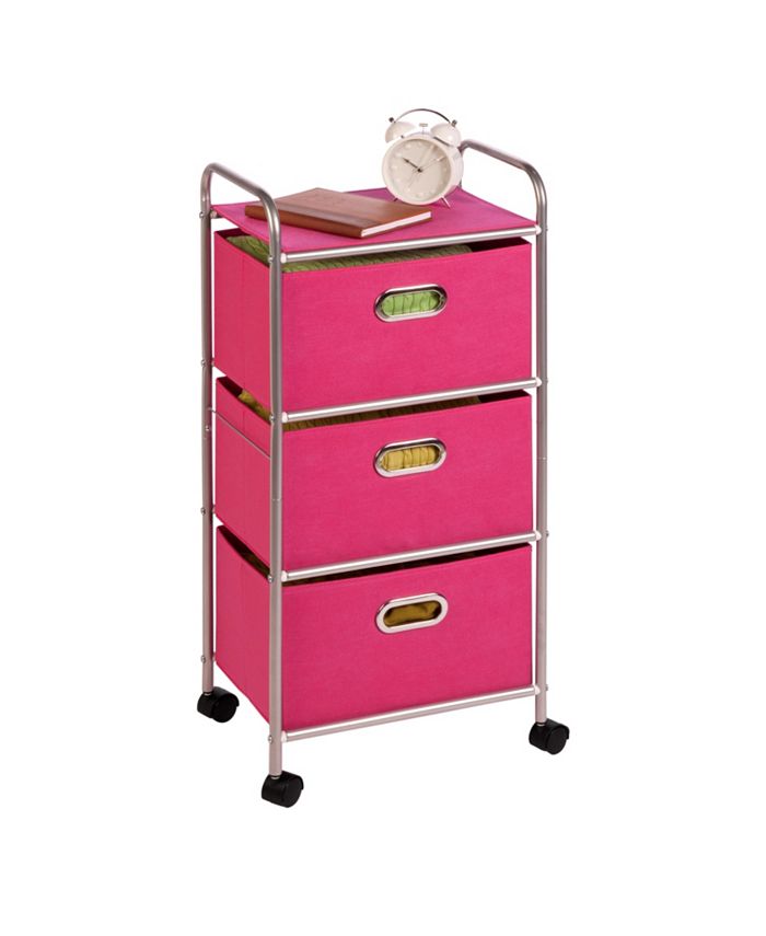 Honey Can Do 3Drawer Rolling Fabric Storage Cart Macy's