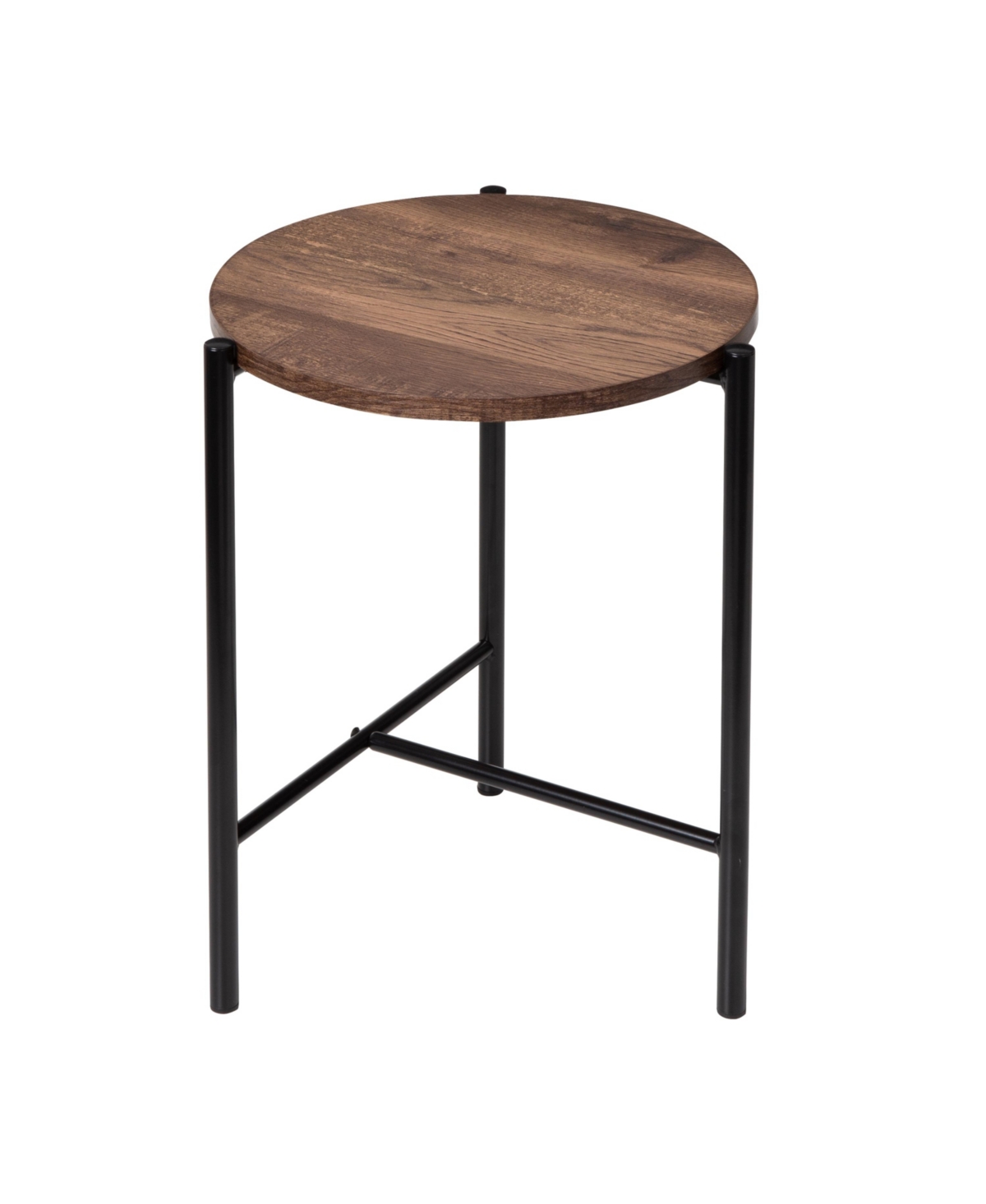 Honey Can Do Round Side Table With T-pattern Base In Black