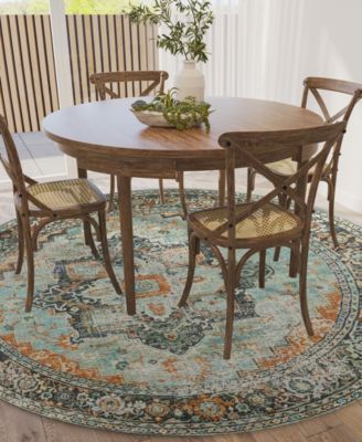 Jericho Washable JC2 4' x 4' Round Area Rug