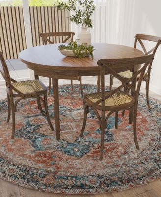 Jericho Washable JC2 4' x 4' Round Area Rug