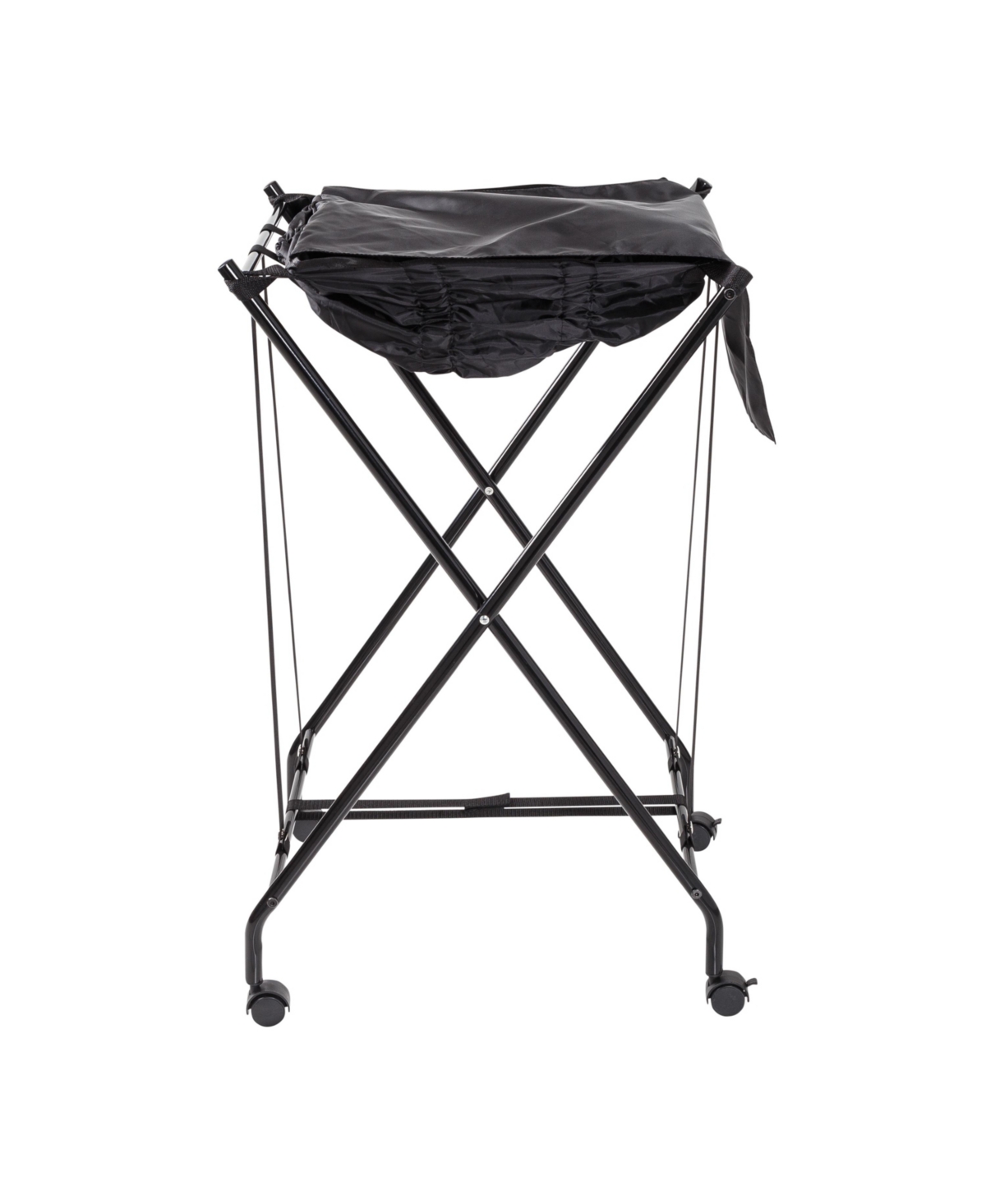 Shop Honey Can Do Single Bounce Back Hamper No Bend Laundry Basket On Wheels With Lid In Black