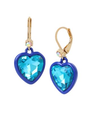 Betsey Johnson Heart Drop Earrings - Macy's