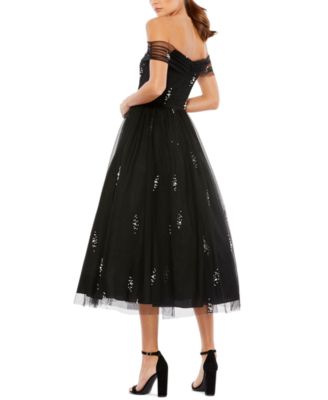 Women's Ieena Off The Shoulder Embellished Tulle Cocktail Dress