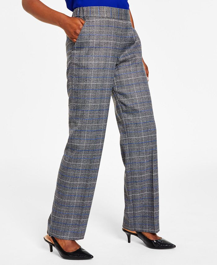 Kasper Women's Glen Plaid Pull-On Pants - Macy's