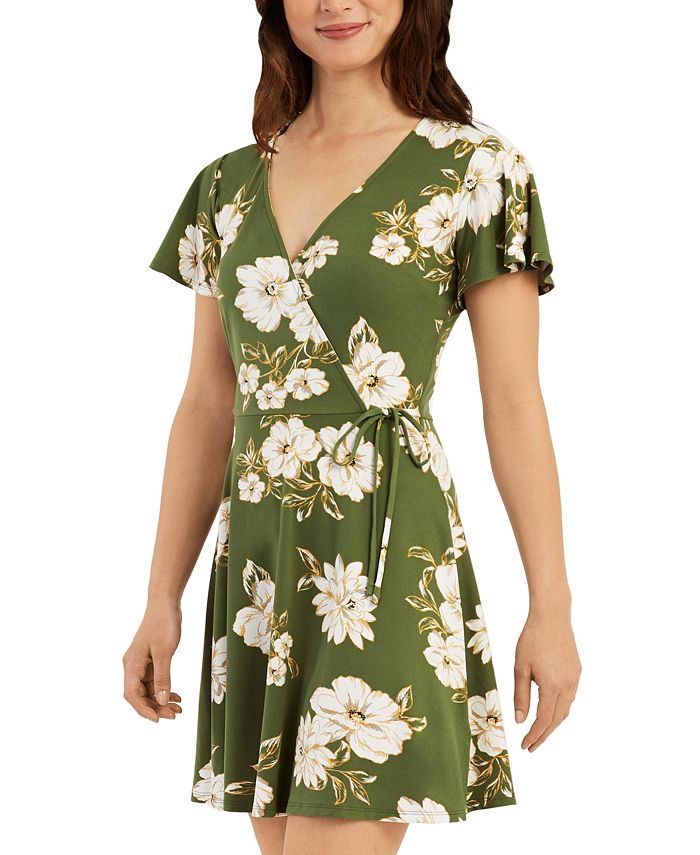BCX Juniors' FauxWrap FlutterSleeve Dress Macy's