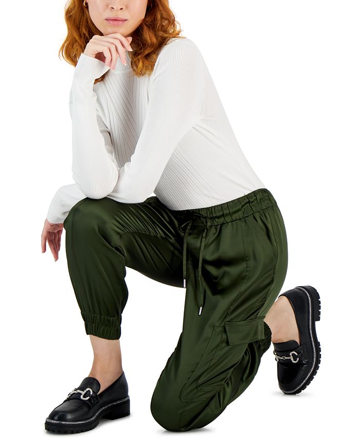 high rise cargo pants