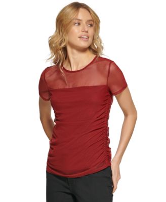 DKNY - Women's Short-Sleeve Mesh Top