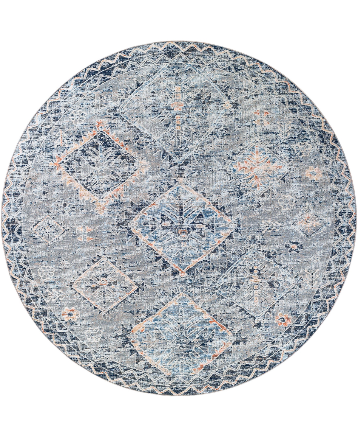 Surya Amore AMO2308 7'10in x 7'10in Round Area Rug - Navy