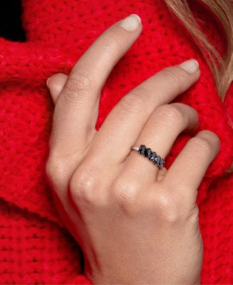 Black Diamond Oval Anniversary Ring (1-1/4 ct. t.w.) in 10k White Gold