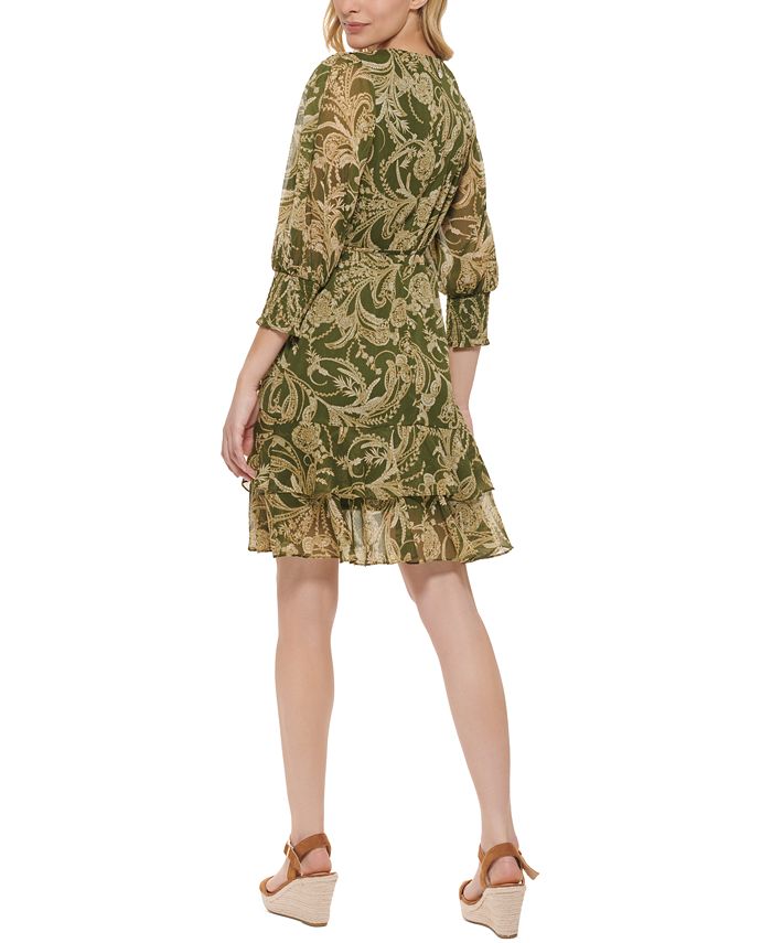 Tommy Hilfiger Women's Paisley Faux-Wrap Dress - Macy's