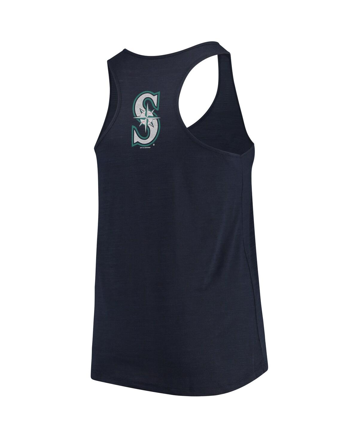 Women's Soft As A GrapeSeattle Mariners Plus Size Swing for the Fences Racerback Tank Top - Navy