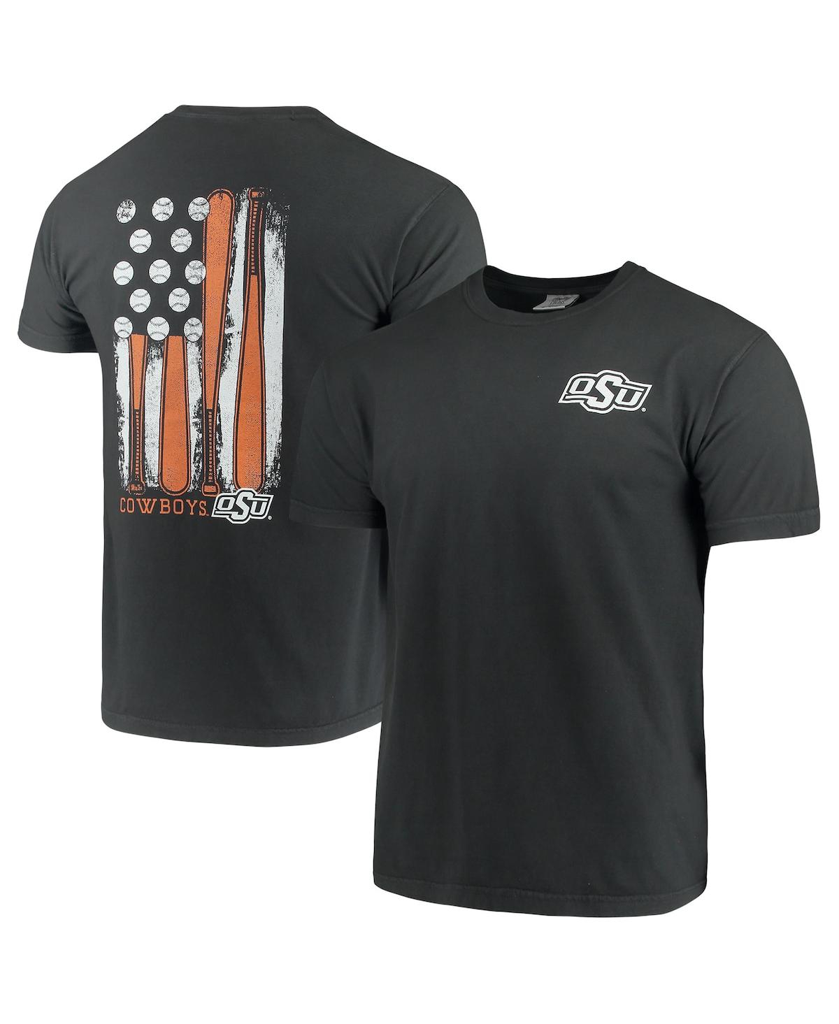 Shop Image One Men's Black Oklahoma State Cowboys Baseball Flag Comfort Colors T-shirt