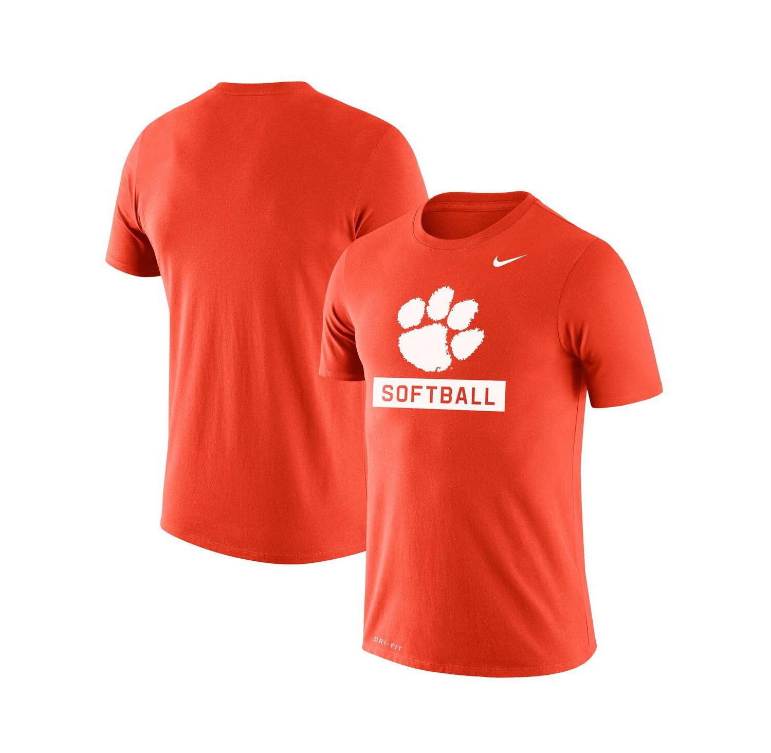 Men's Orange Clemson Tigers Softball Drop Legend Performance T-shirt