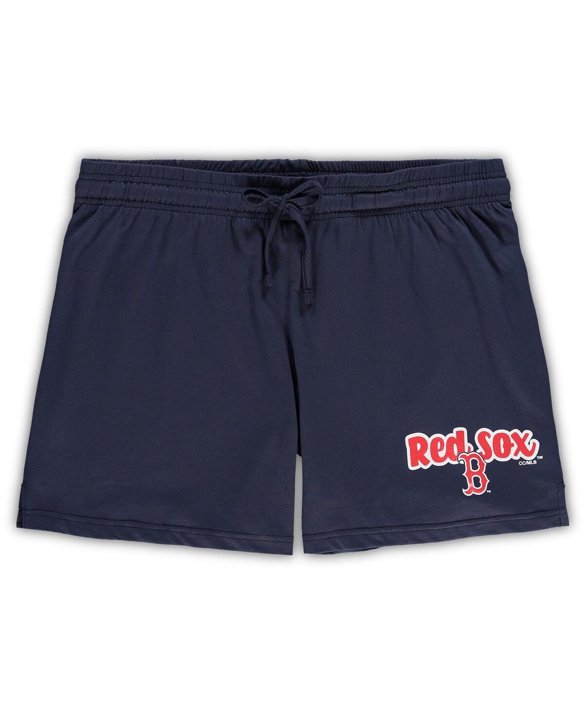 CONCEPTS SPORT WOMEN'S CONCEPTS SPORT NAVY BOSTON RED SOX PLUS SIZE CLOUD TANK TOP AND SHORTS SLEEP SET 
