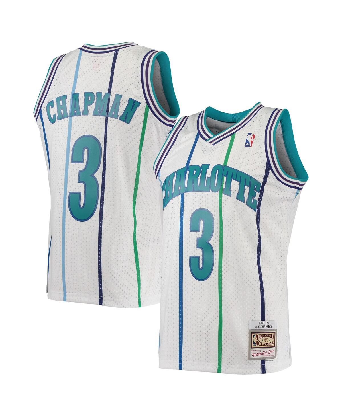 Men's Mitchell & Ness Rex ChapmanCharlotte Hornets 1988-89 Hardwood Classics Swingman Jersey - White