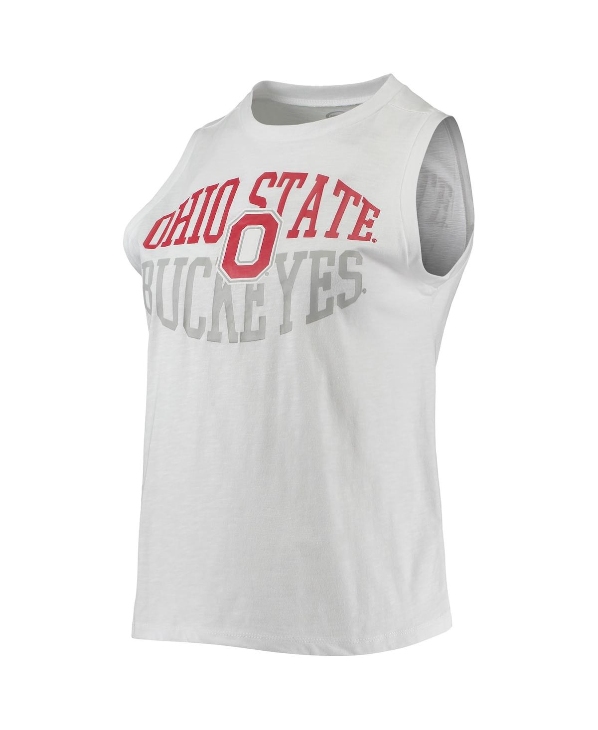 Concepts Sport Women's  Charcoal, White Ohio State Buckeyes Tank Top And Leggings Sleep Set In Charcoal,white