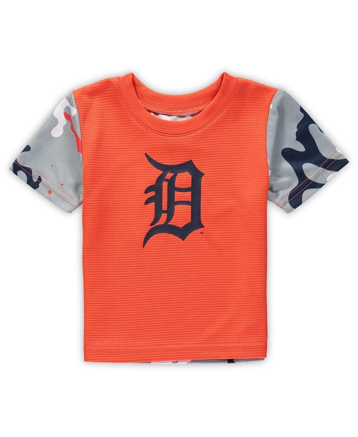 Newborn and Infant Boys and Girls Navy Detroit Tigers Pinch Hitter T-shirt and Shorts Set - Navy
