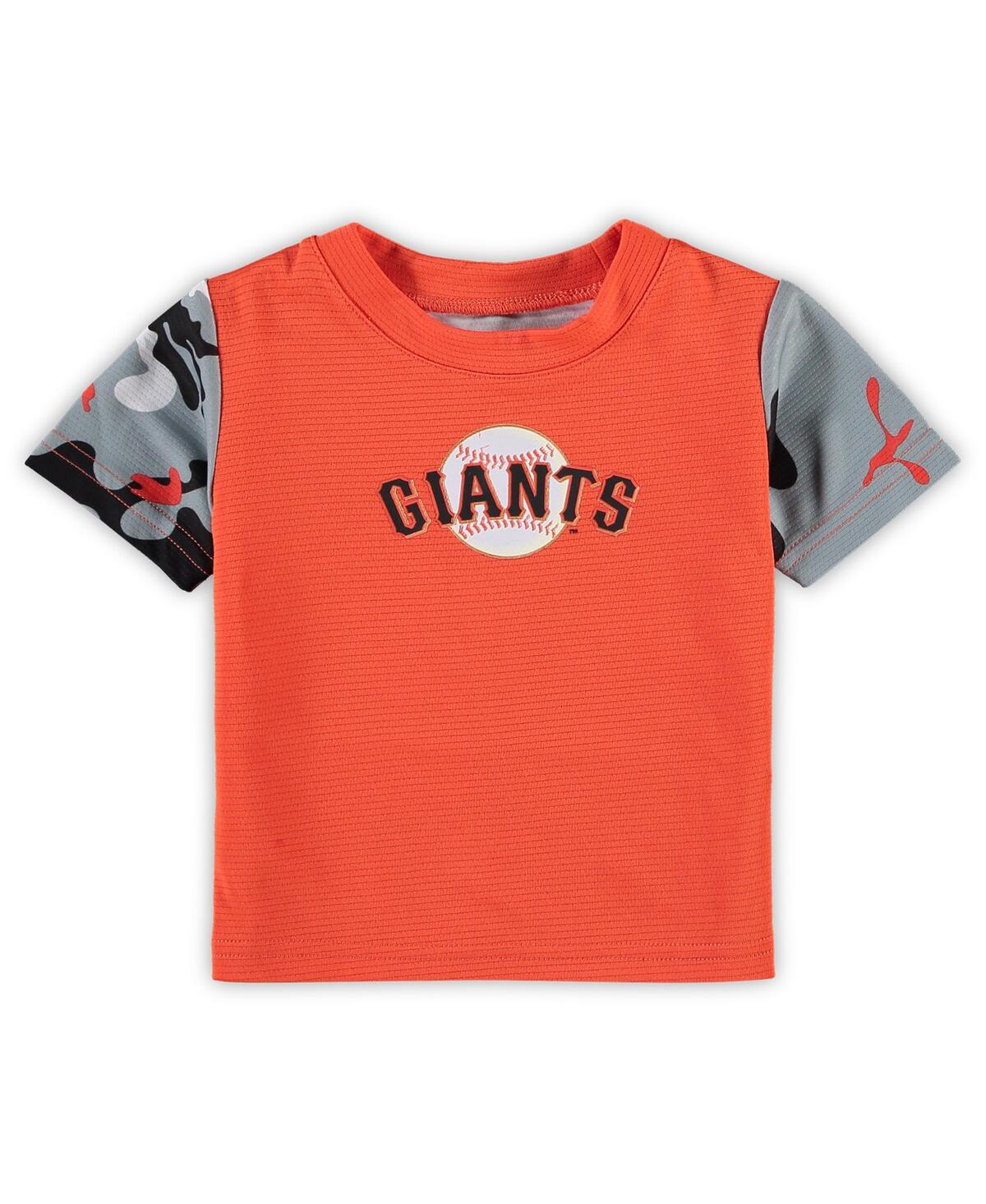 Shop Outerstuff Newborn And Infant Boys And Girls Orange, Black San Francisco Giants Pinch Hitter T-shirt And Shorts In Orange,black
