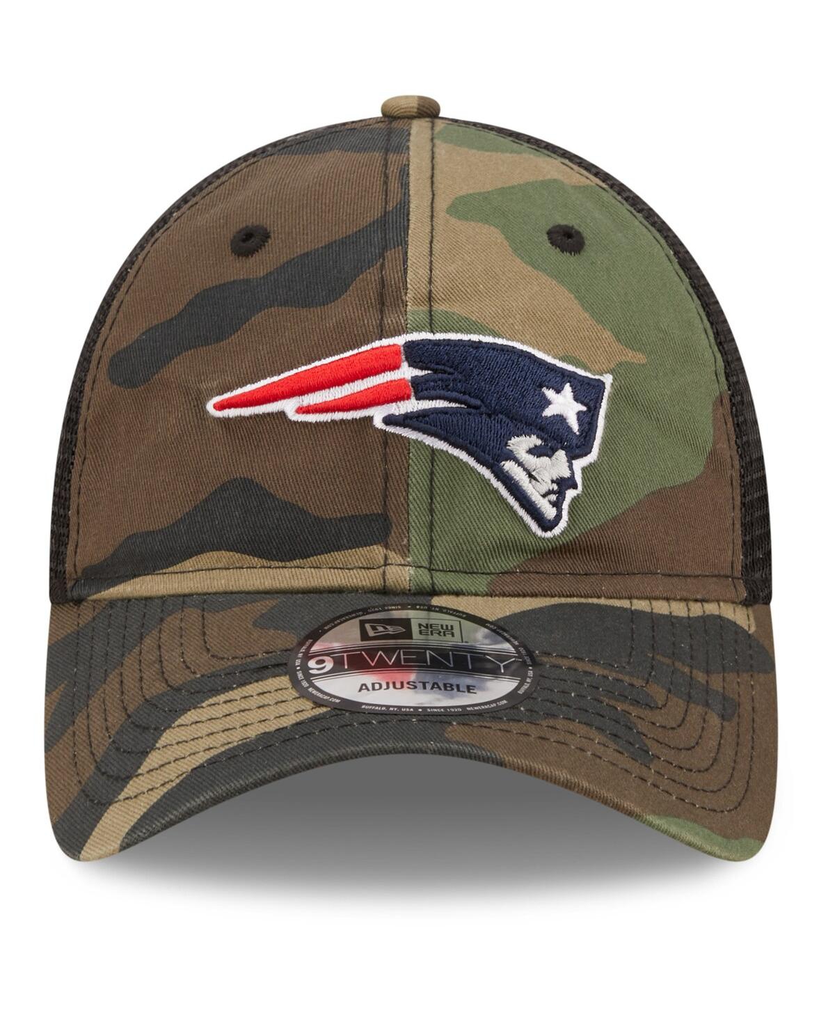 Shop New Era Men's  Camo, Black New England Patriots Basic 9twenty Trucker Snapback Hat In Camo,black