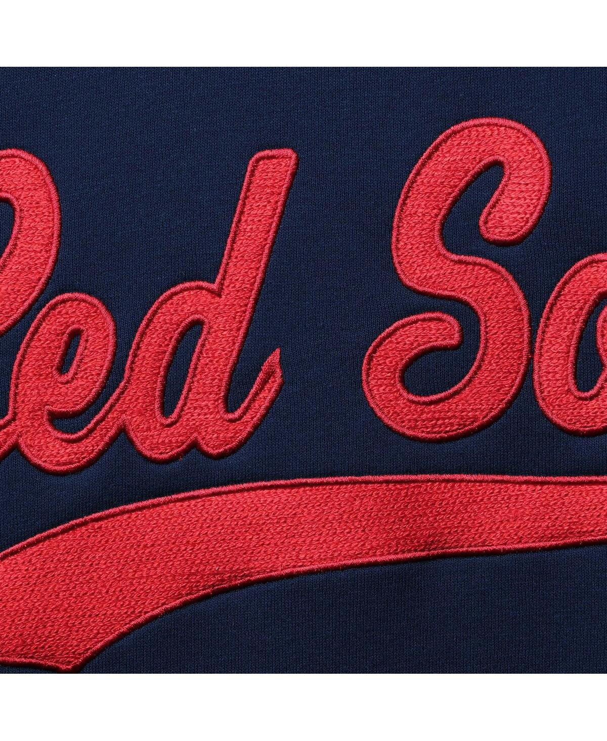 STARTER WOMEN'S STARTER NAVY AND RED BOSTON RED SOX PLAYMAKER RAGLAN PULLOVER SWEATSHIRT 