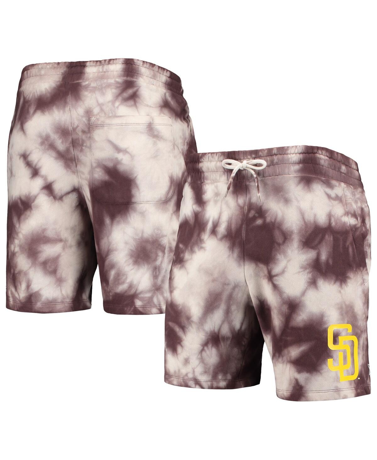 NEW ERA MEN'S NEW ERA BROWN SAN DIEGO PADRES TEAM DYE SHORTS 