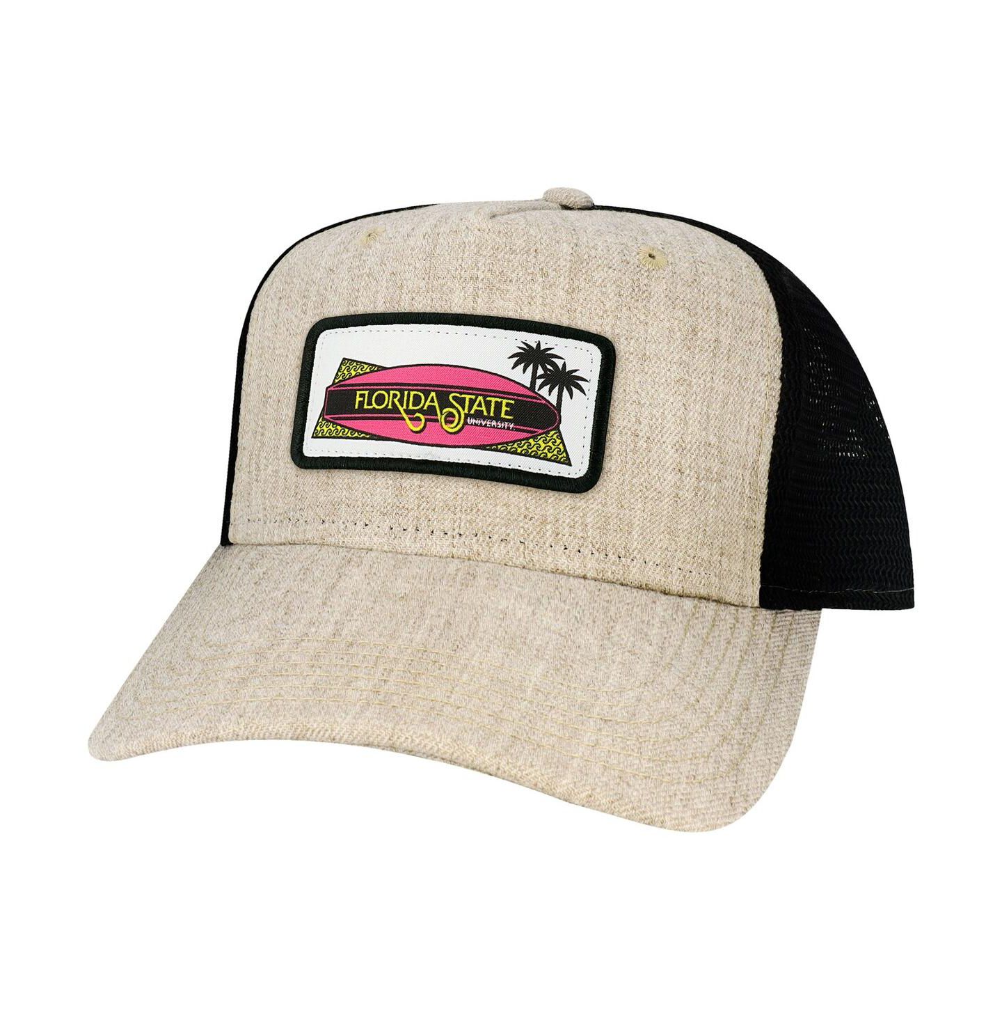 Мужская кепка League Collegiate Wear Tan Florida State Seminoles Beach Club Roadie Trucker Snapback Adjustable Hat — фото 2