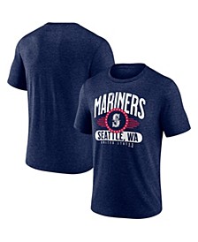 Men's Branded Heathered Navy Seattle Mariners Badge of Honor Tri-Blend T-shirt