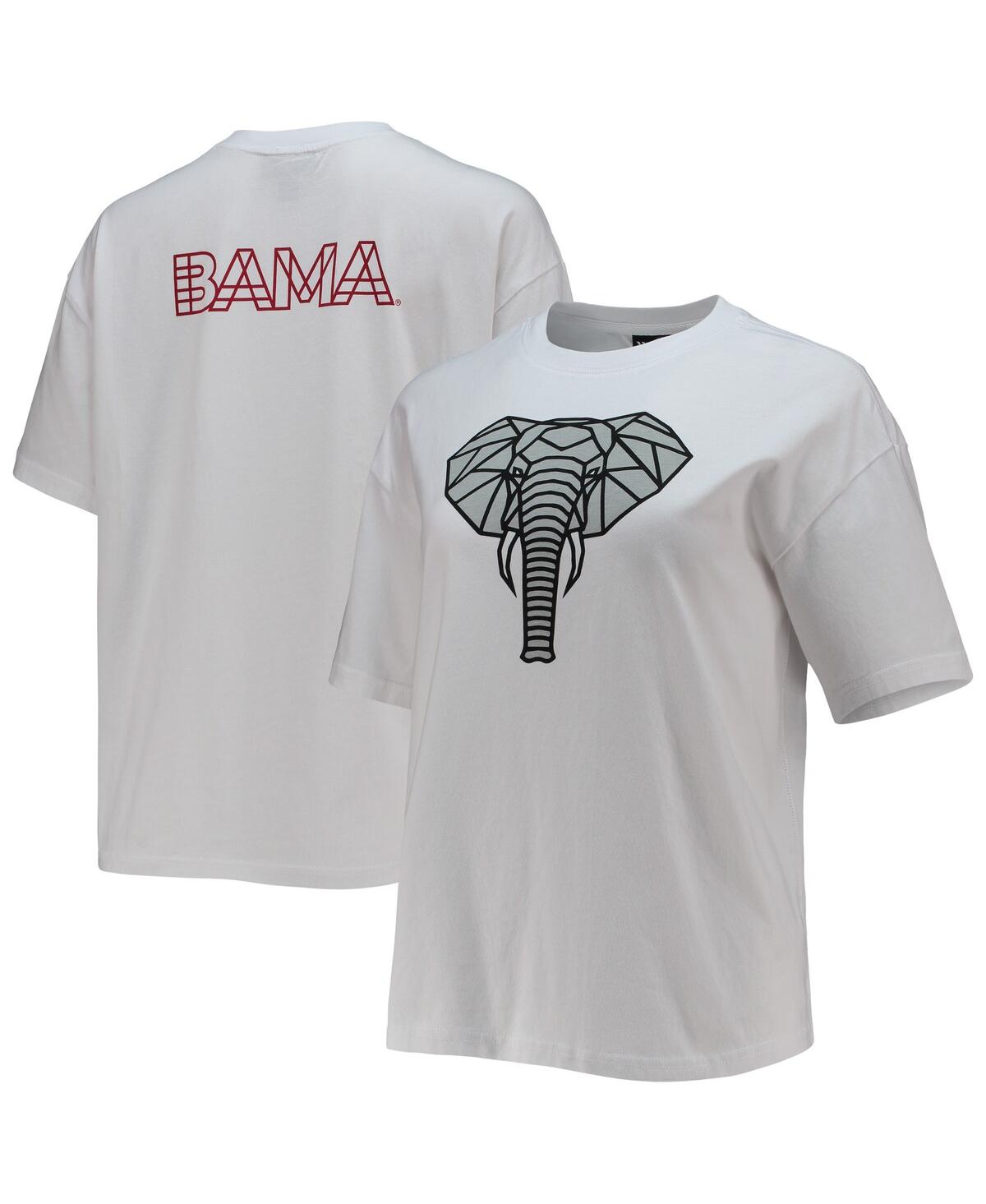 Shop The Wild Collective Women's  White Alabama Crimson Tide Camo Boxy Graphic T-shirt