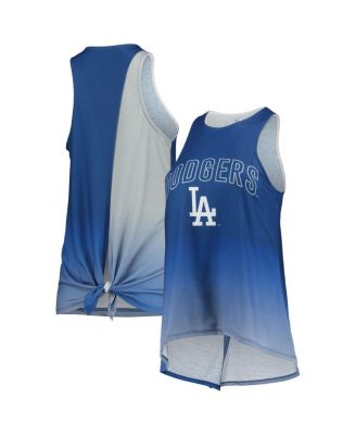 Women's Royal Los Angeles Dodgers Gradient Tie-Back Racerback Tank Top