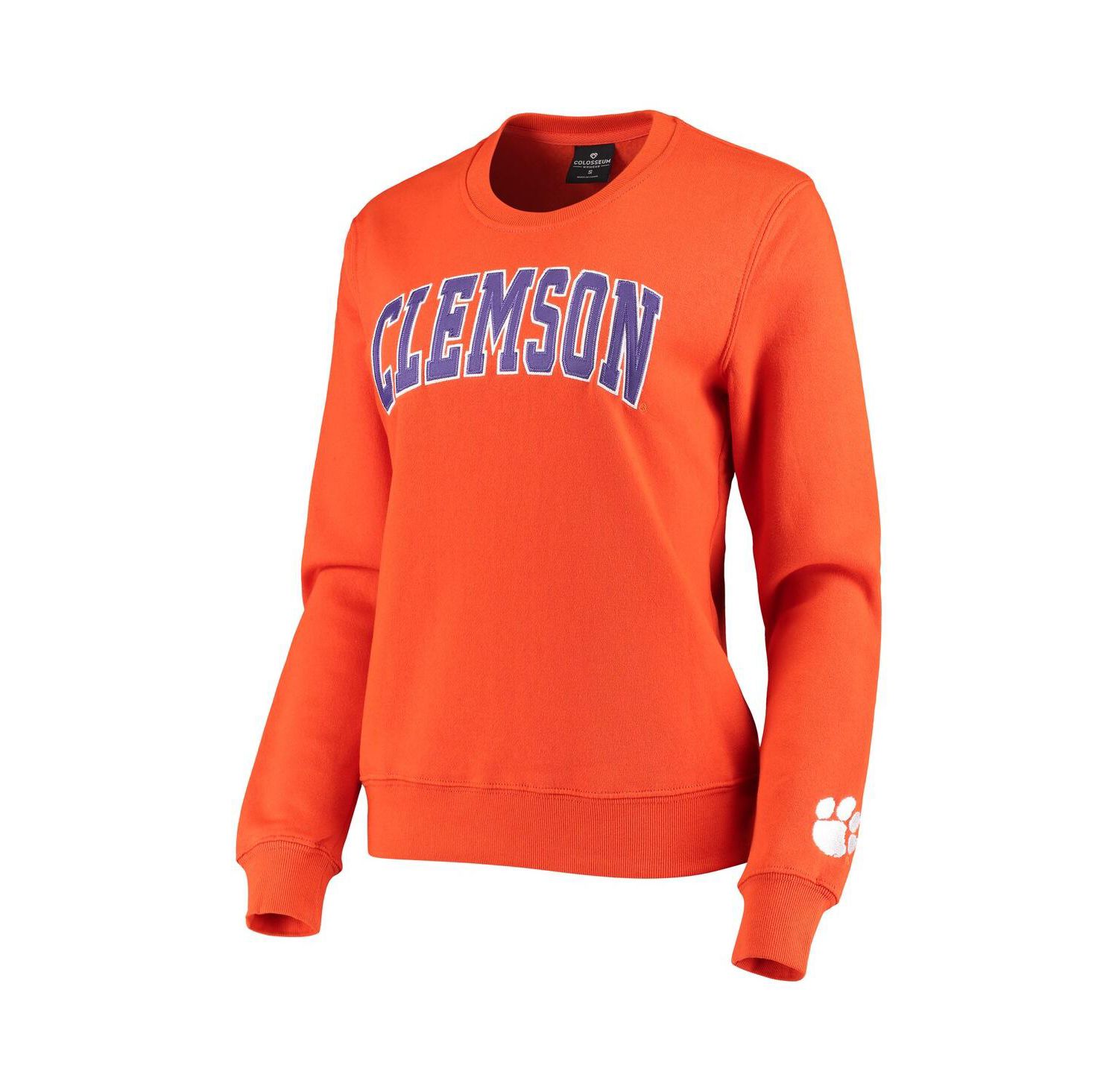 Women's Orange Clemson Tigers Campanile Pullover Sweatshirt