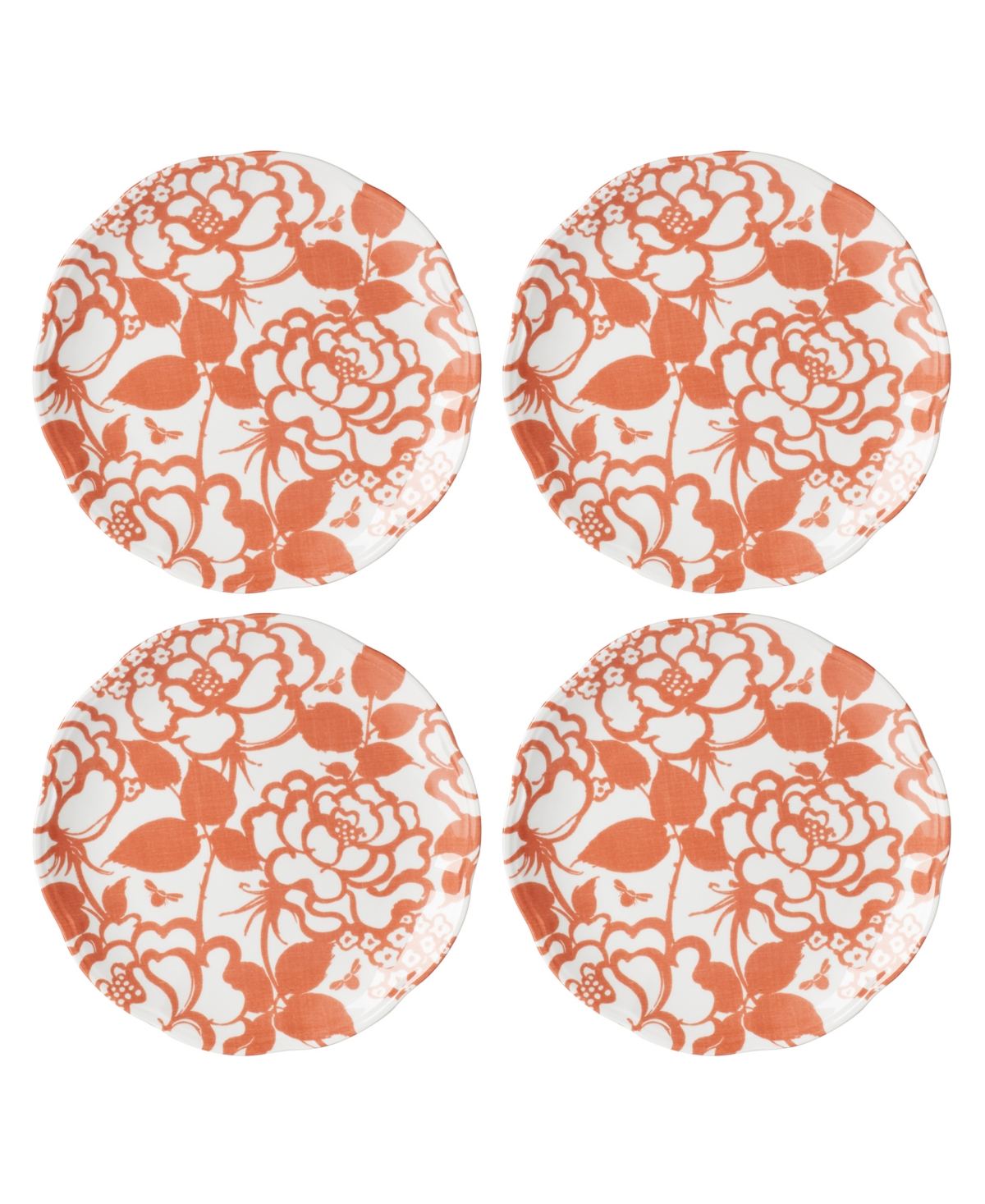 Butterfly Meadow Cottage Accent Plate Set, Set of 4 - goldenrod hue