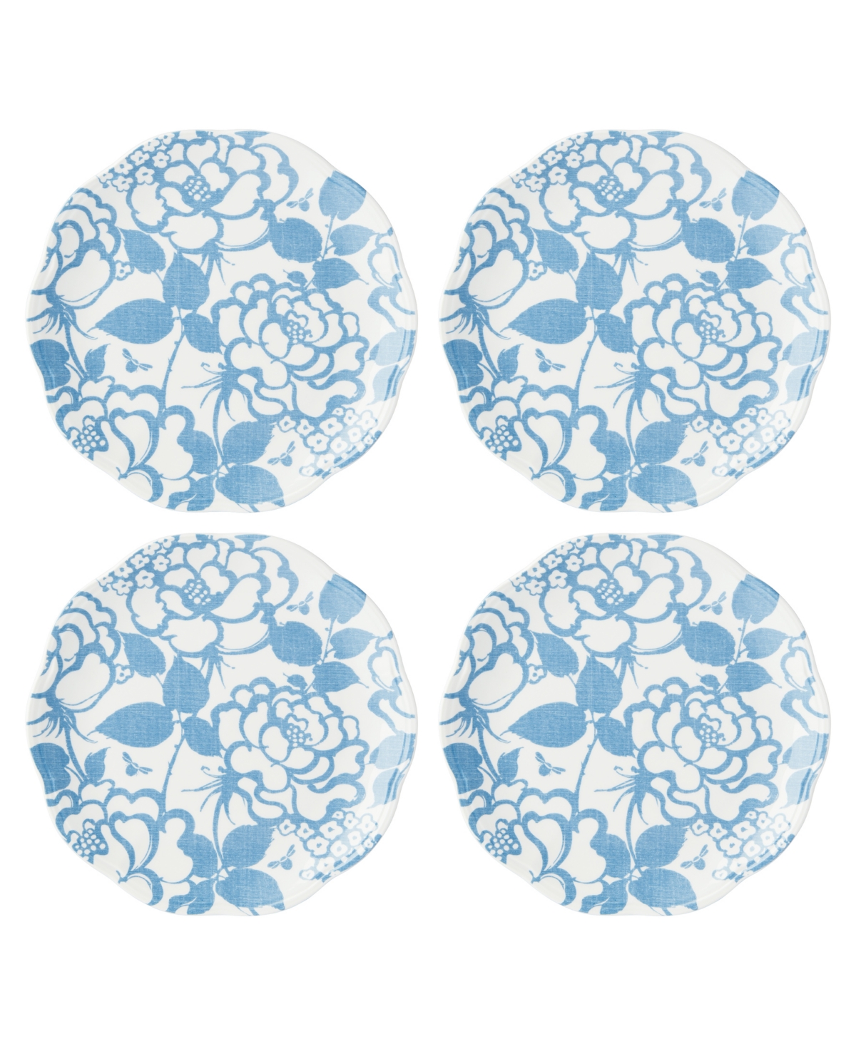 Lenox Butterfly Meadow Cottage Accent Plate Set, Set Of 4 In Cornflower Hue